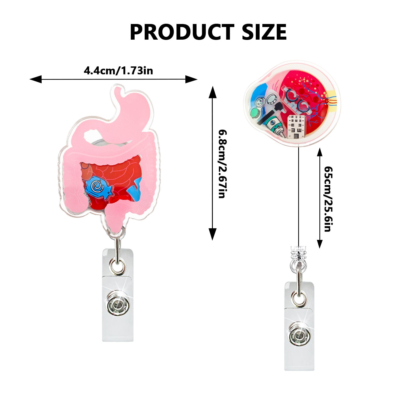 Wholesale Quicksand acrylic badge reel retractable easy to pull
